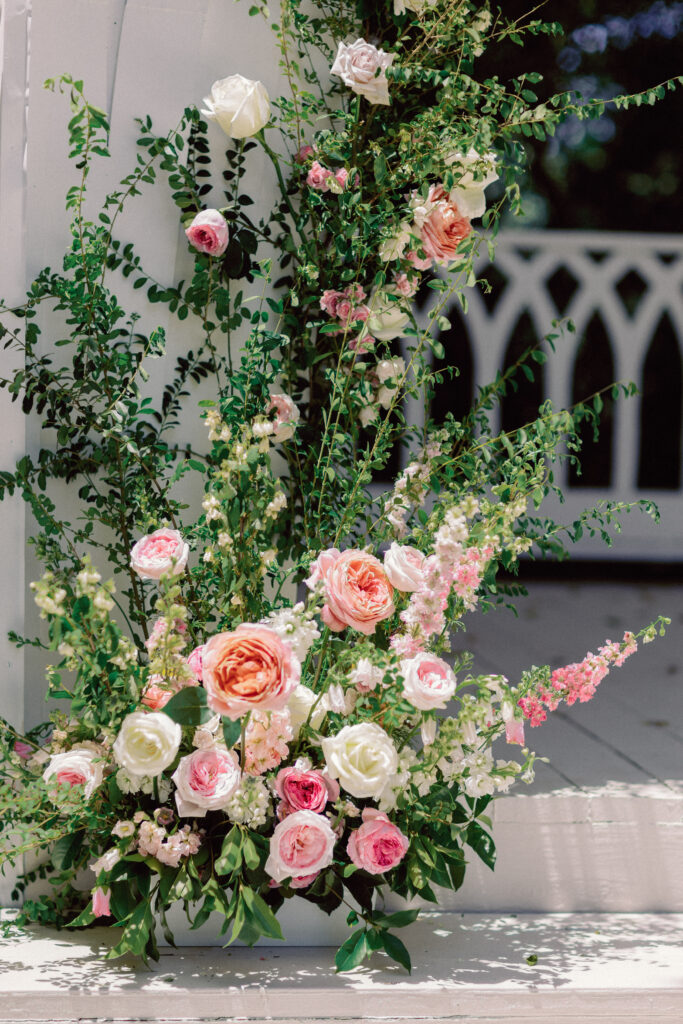 Spring wedding floral arrangement