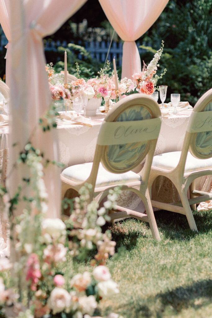 Spring wedding floral tablescape